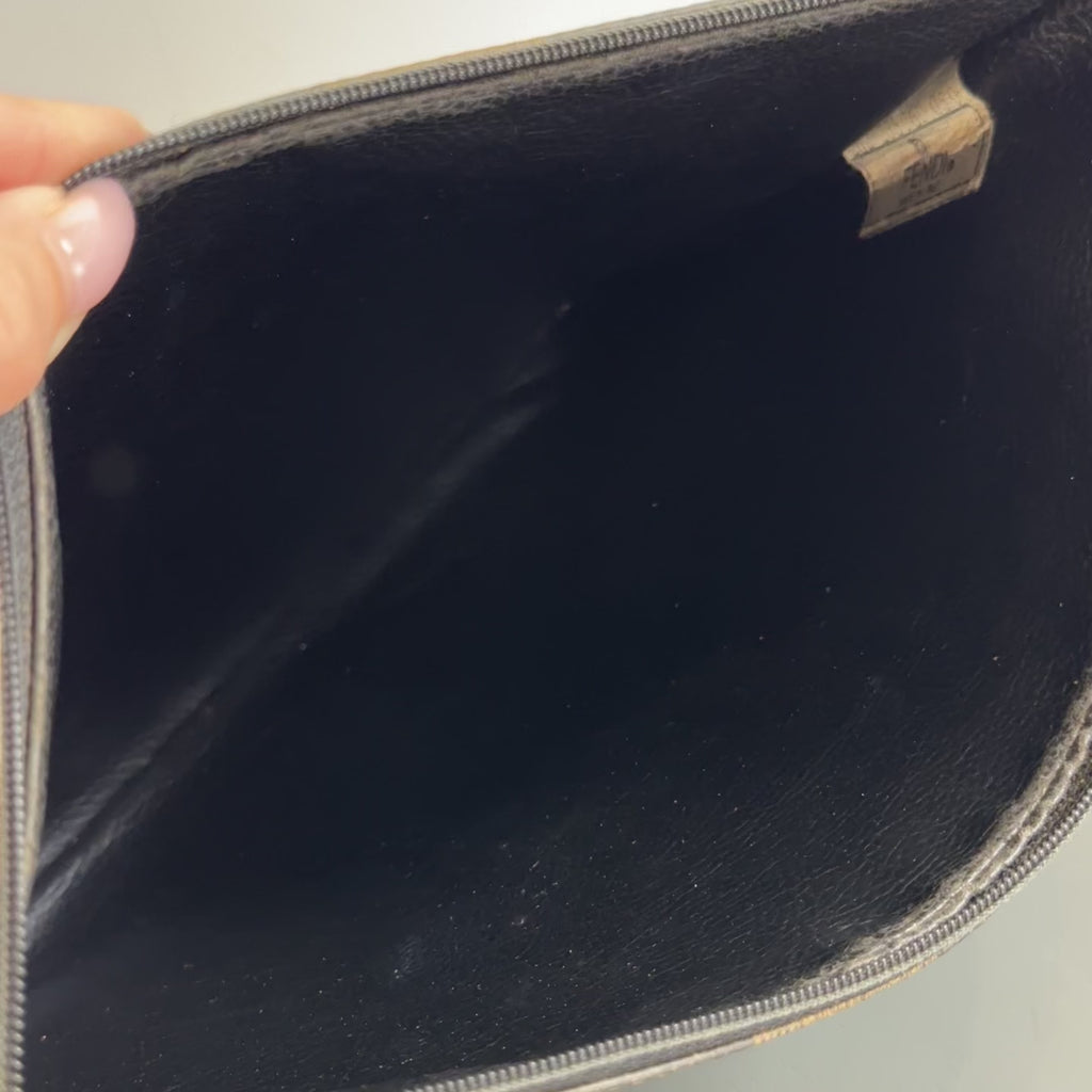 Fendi Striped Leather Clutch - Queen May
