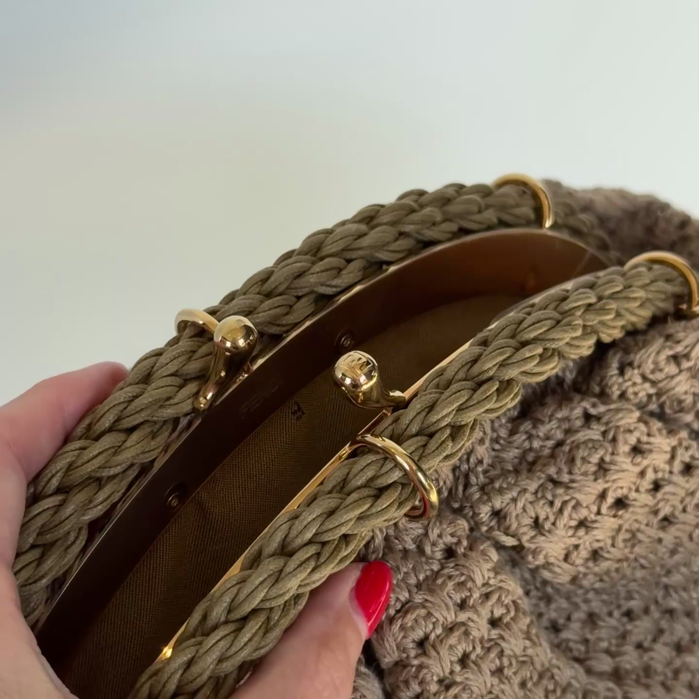 Fendi Intreccio Macrame Braided Shell Clutch With Fendi Strap - Queen May