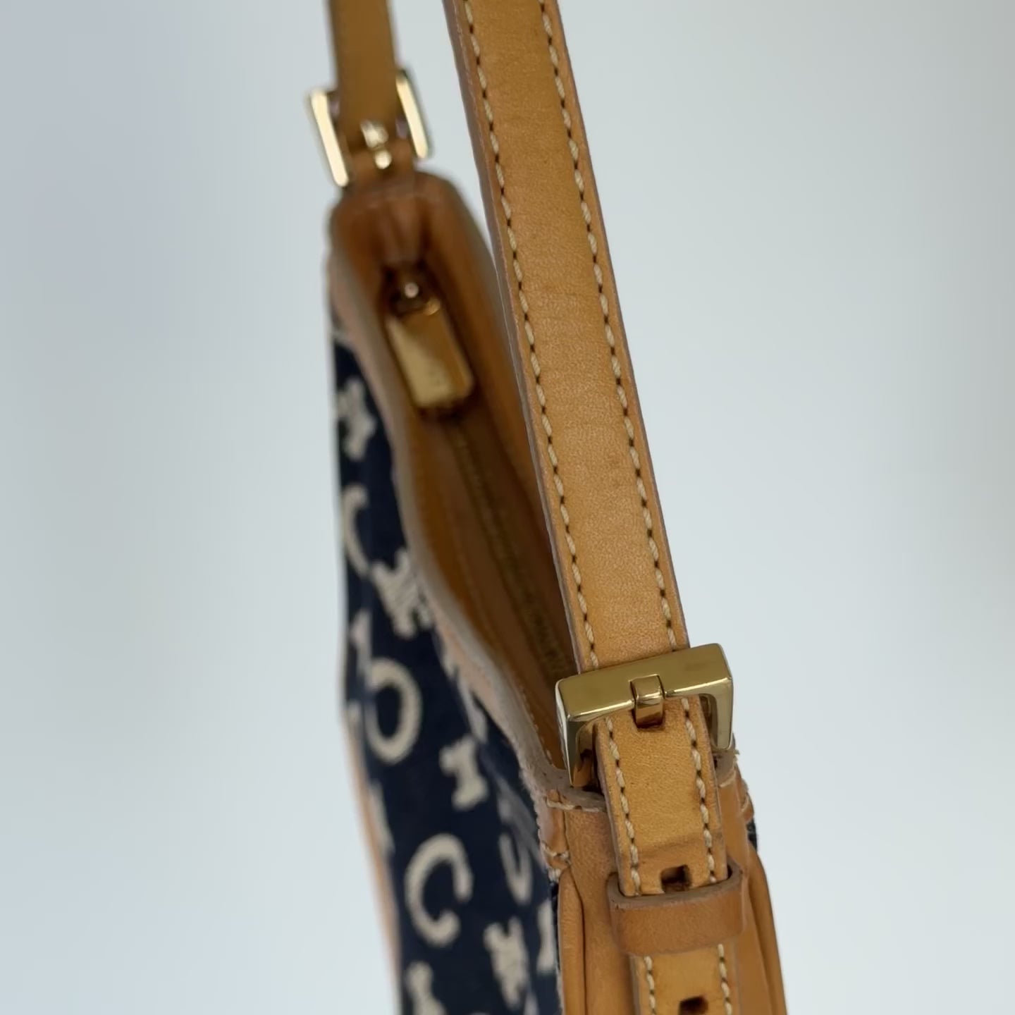 Vintage Celine Navy Logo Denim Mini - Queen May