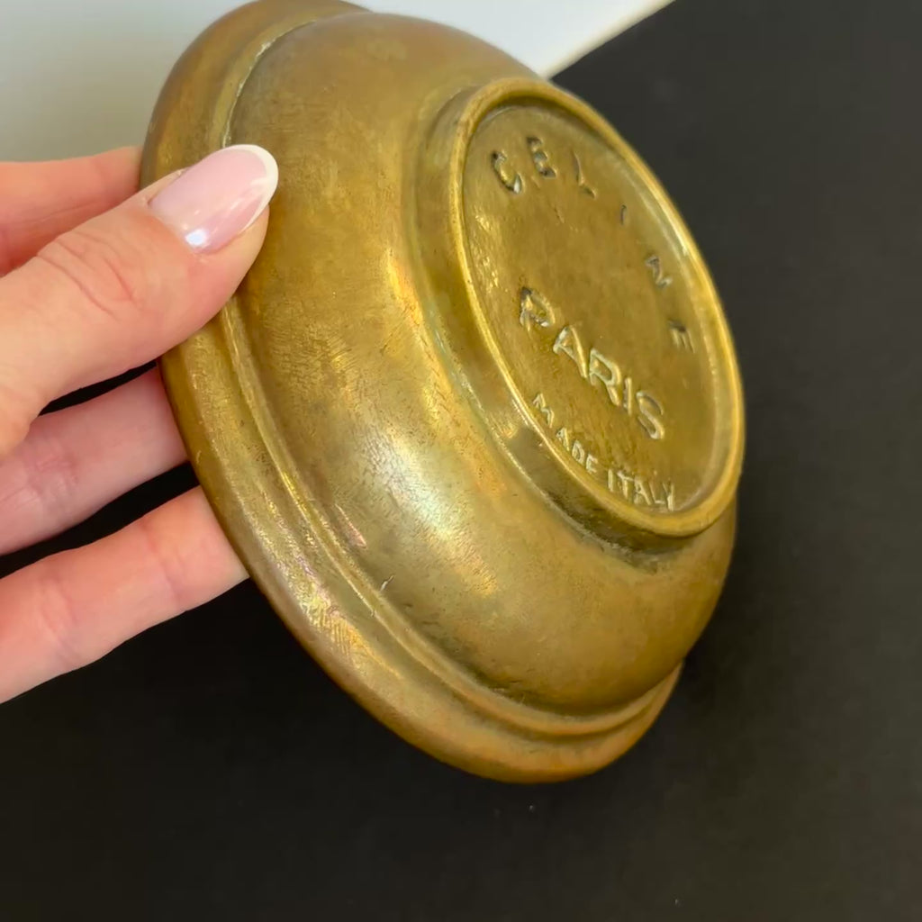 Vintage Celine Triomphe Brass Trinket Tray - Queen May