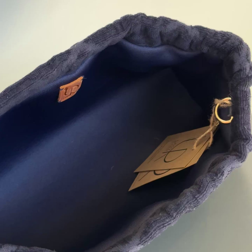 Lady Cuir x Queen May Saint Tropez Towel Clutch Navy - Queen May