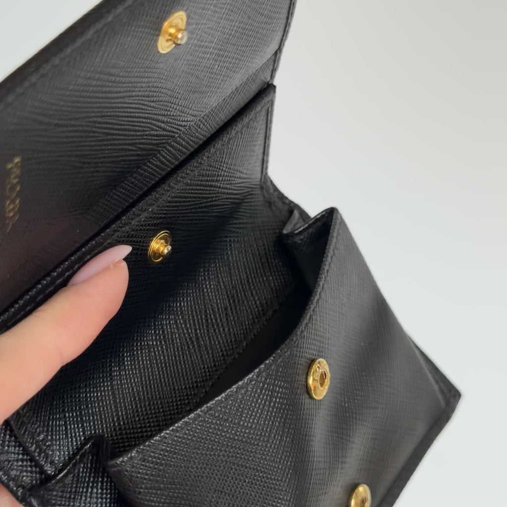 Prada Triangle Logo Saffiano Leather Wallet - Queen May