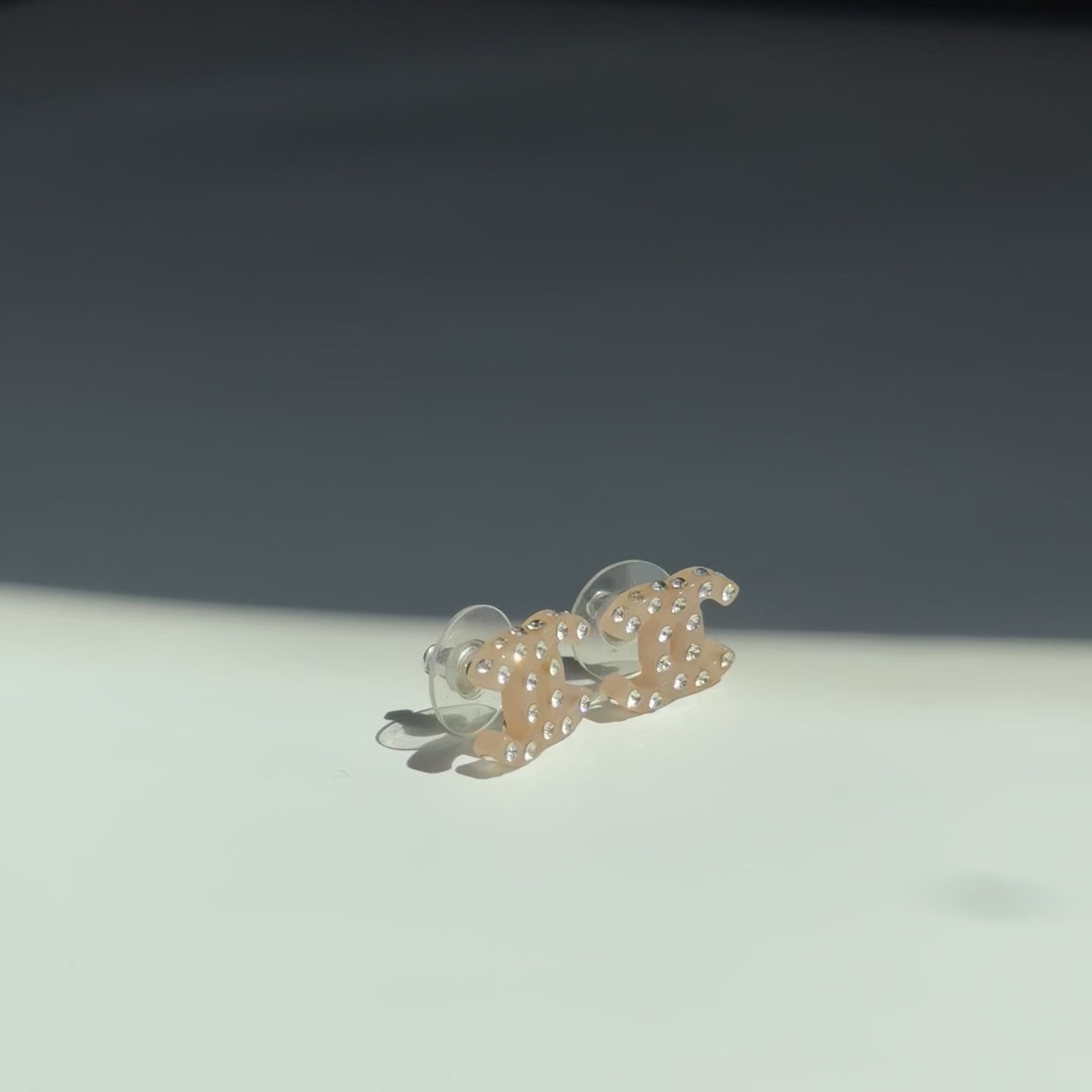 Chanel Crystal Resin CC Logo Earrings 2004 - Queen May