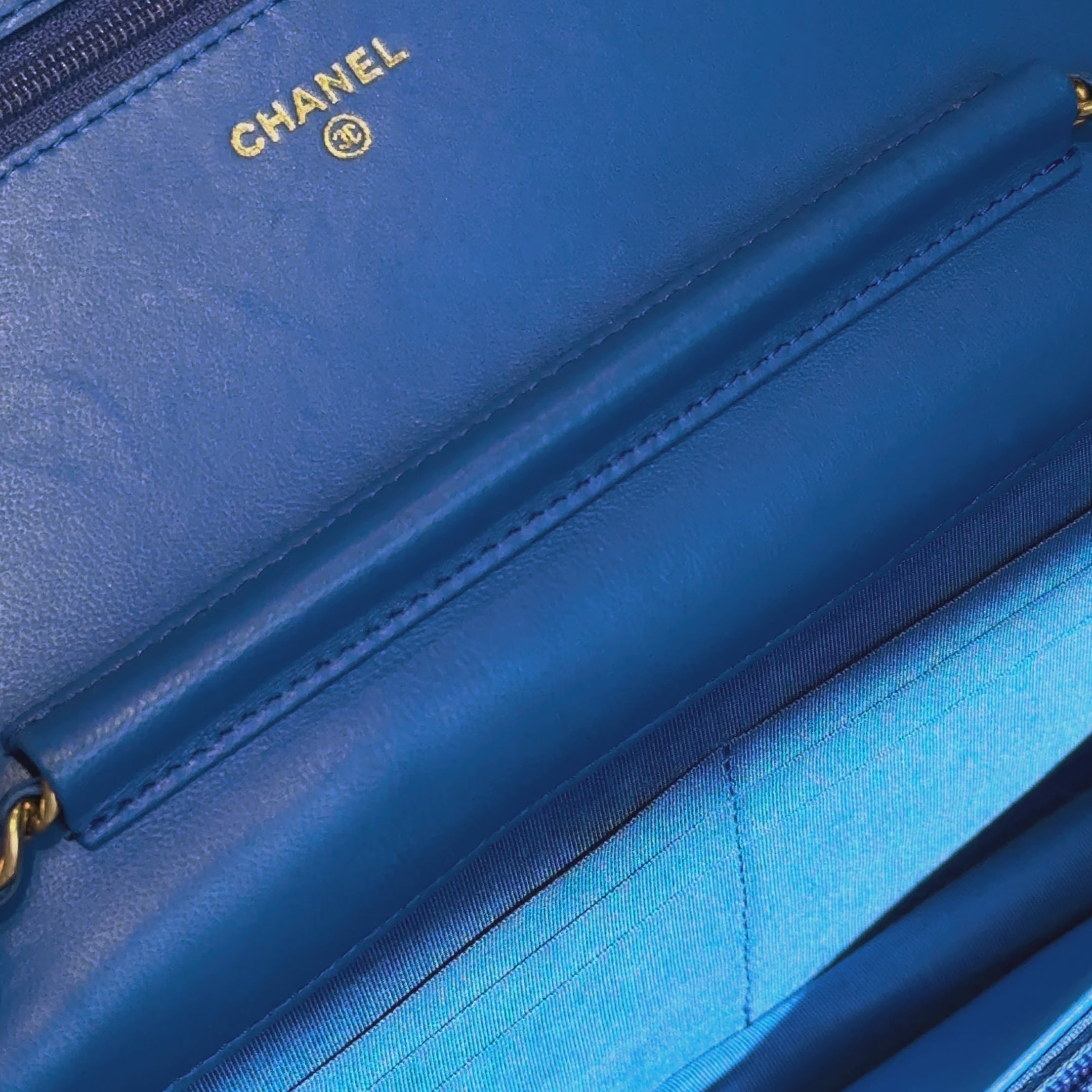 Chanel Lambskin Wallet On Chain Boy Blue - Queen May