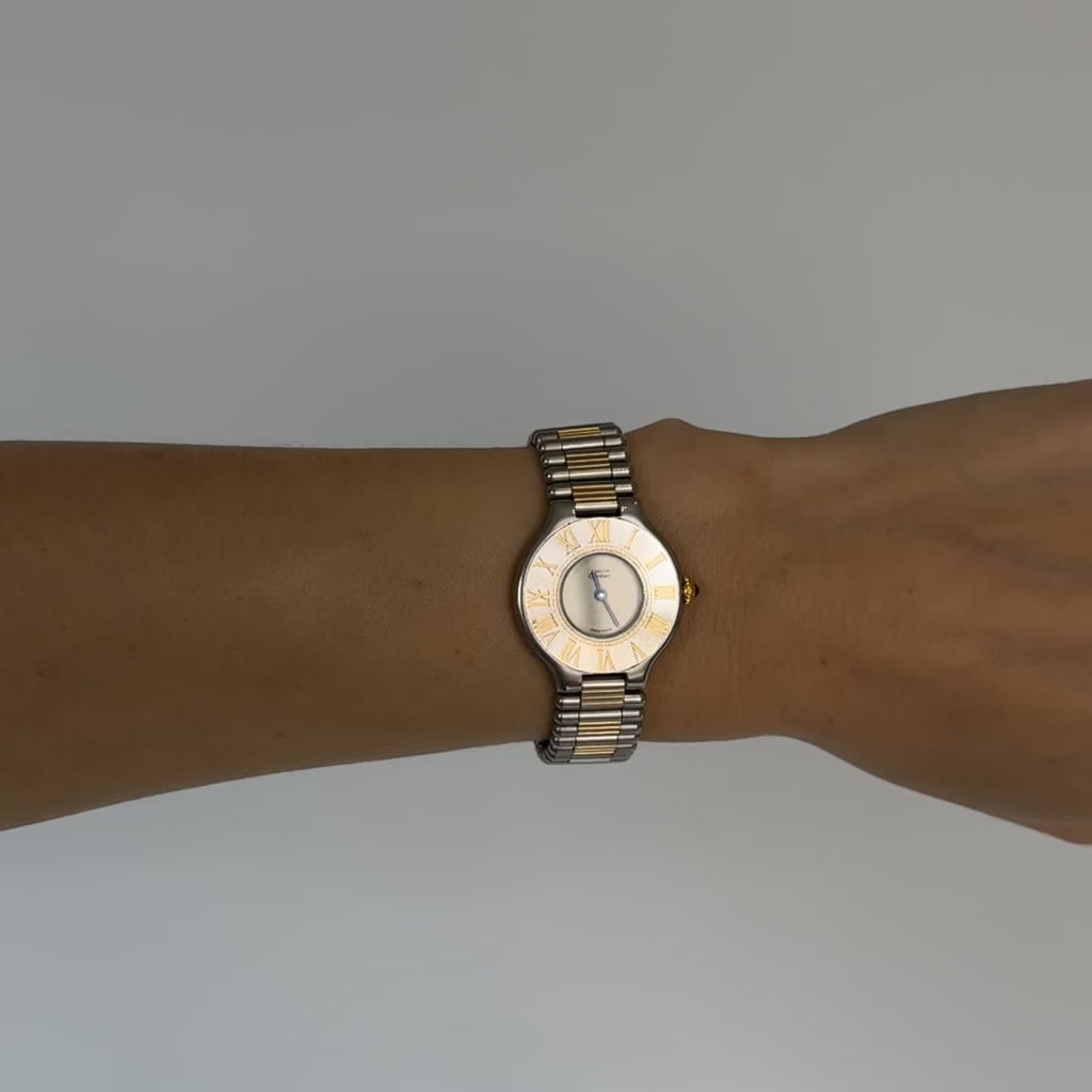 Cartier Must De 21 Stainless Steel 18K Analog Quartz Watch 31MM - Queen May