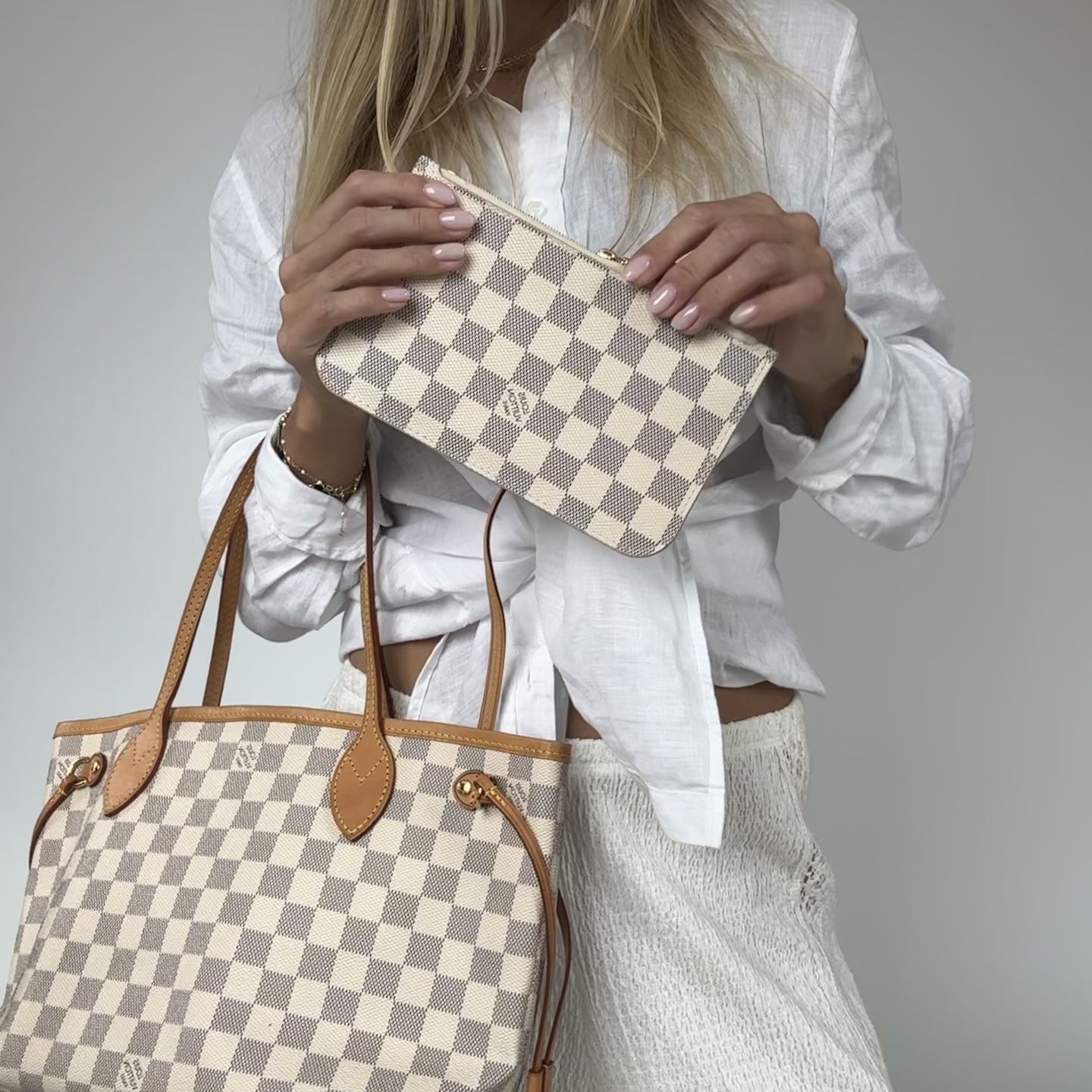 Louis Vuitton Damier Azur Neverfull PM with Pouch - Queen May