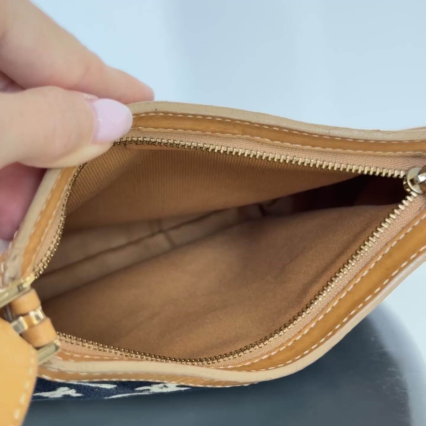 Vintage Celine Navy Logo Denim Mini - Queen May