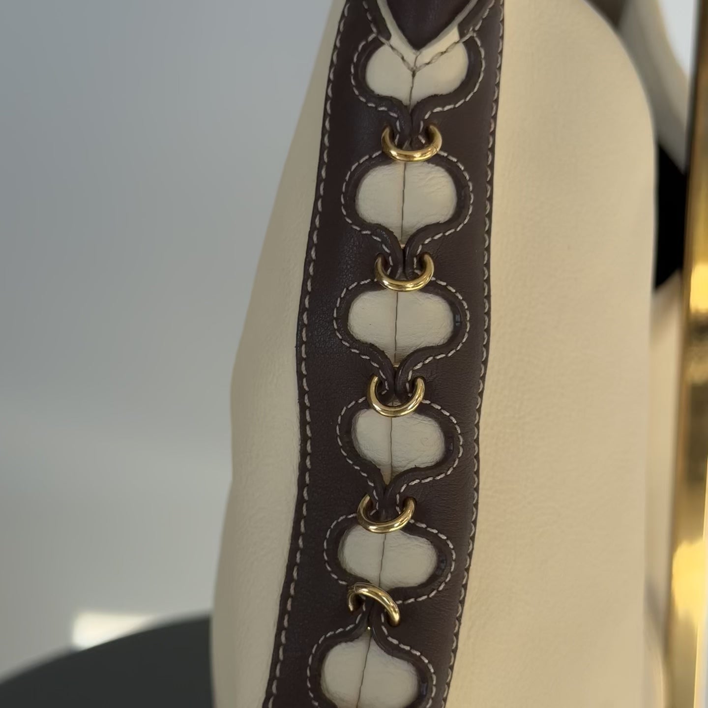 Loewe Half Moon Hobo Bag Cream Leather - Queen May