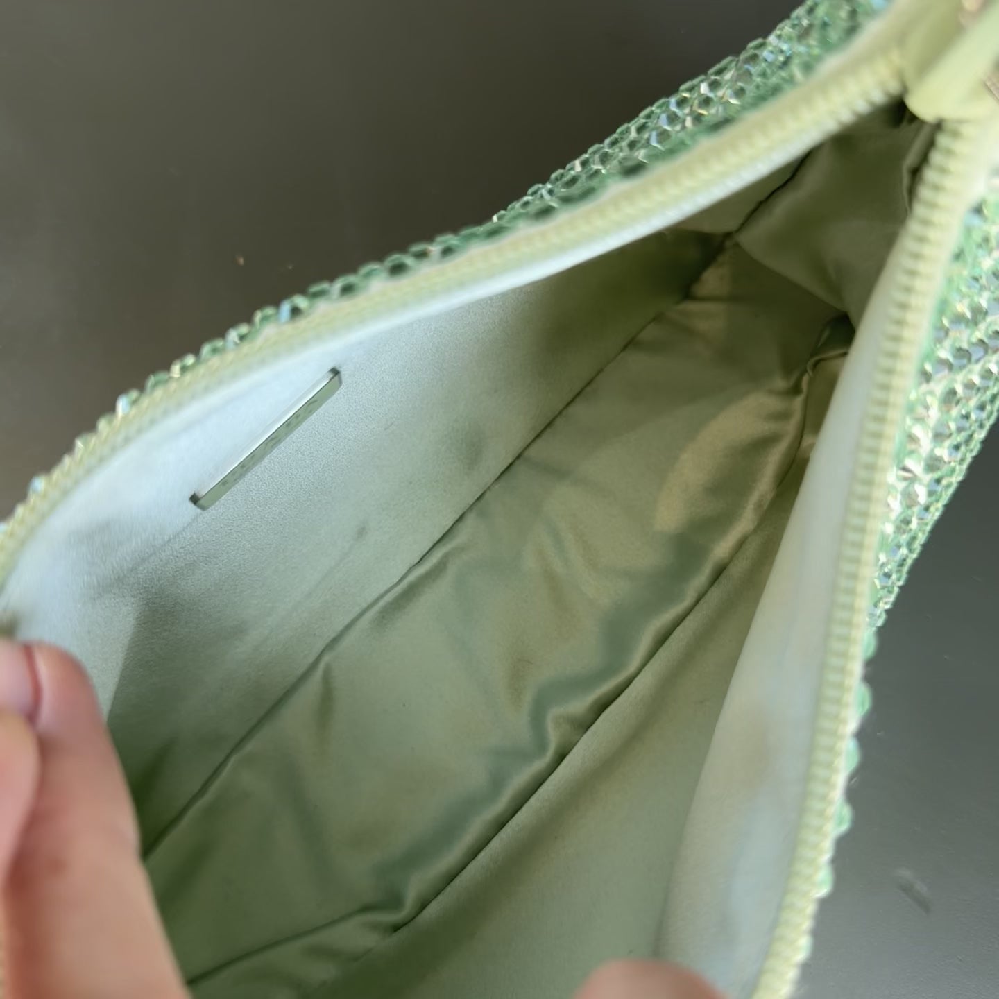 Prada Crystal Re-Edition 2000 Bag Mint Green - Queen May