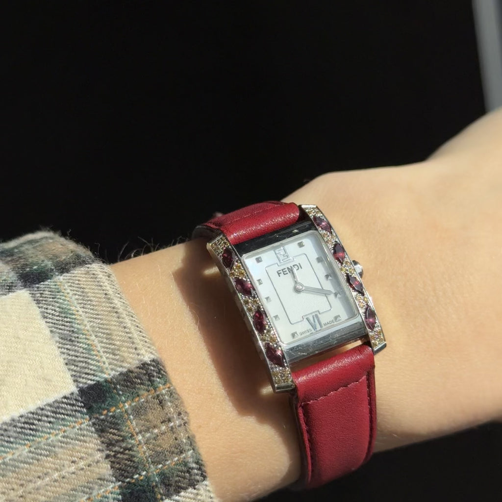 Fendi Classico 7000L Mother of Pearl Dial Crystal Case Watch - Queen May