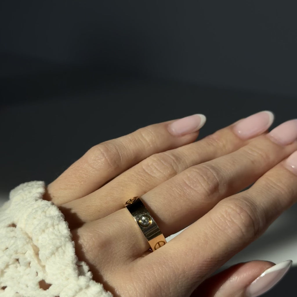 Cartier 18K Yellow Gold Diamond 5.5mm Love Ring - Queen May