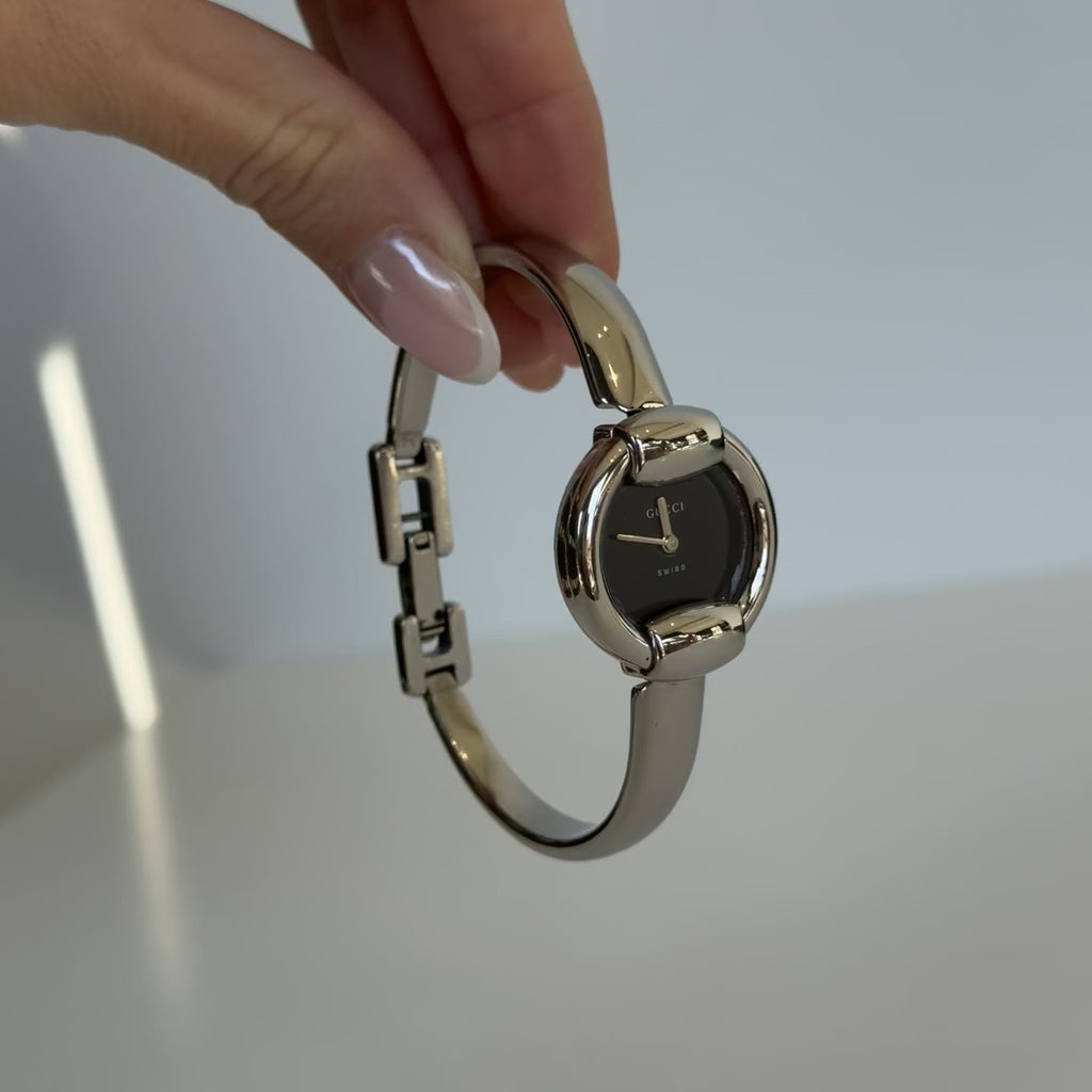 Gucci 1400L Bangle Horsebit Watch Black Dial - Queen May