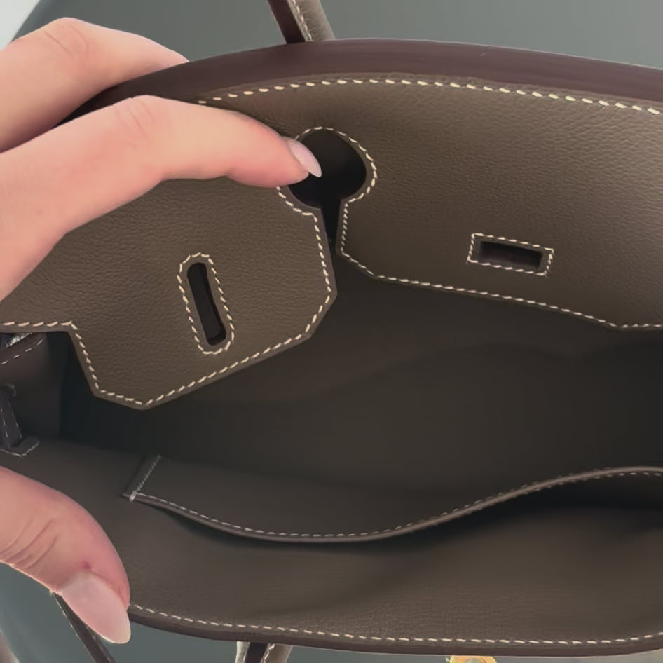 Hermes Evercolor Shoulder Birkin Light 29 Etoupe / Gold Hardware - Queen May