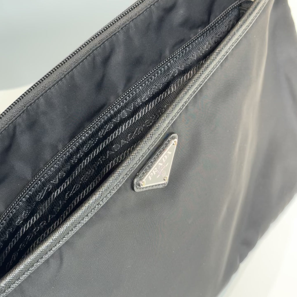 Prada Nylon Tessuto Pouch Clutch - Queen May
