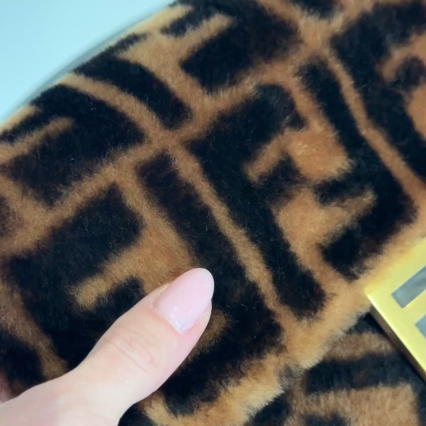Fendi Shearling FF Zucca Baguette Bag - Queen May
