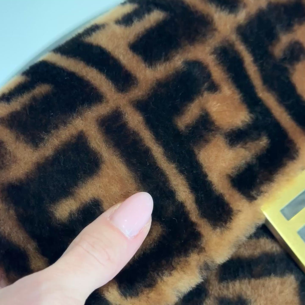 Fendi Shearling FF Zucca Baguette Bag - Queen May