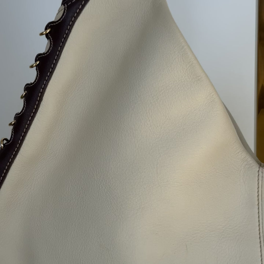 Loewe Half Moon Hobo Bag Cream Leather - Queen May