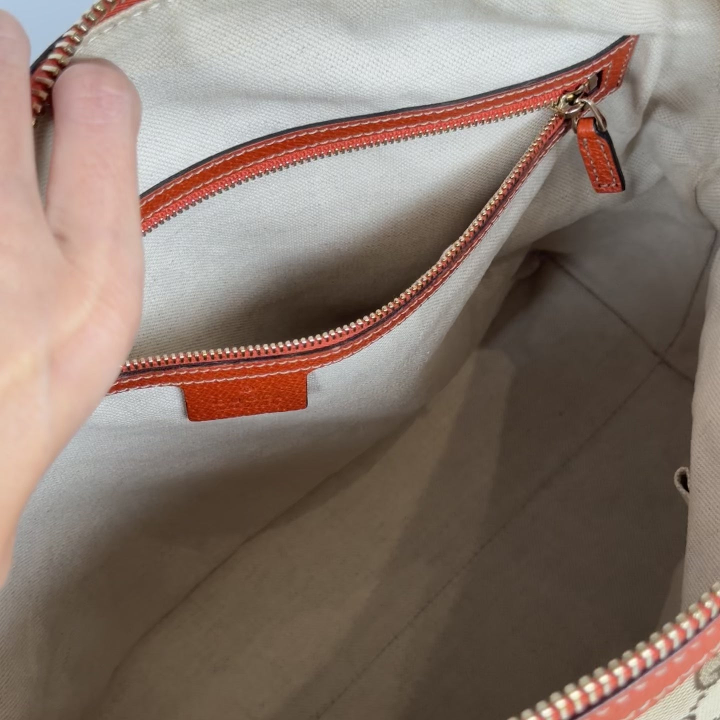Gucci GG Canvas Bree Dome Bag Orange - Queen May