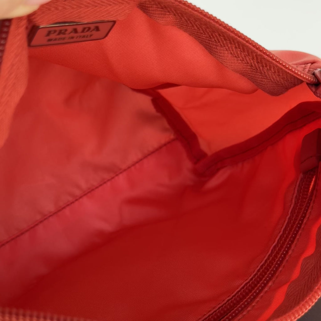Prada Nylon Orange Cosmetic Pouch - Queen May