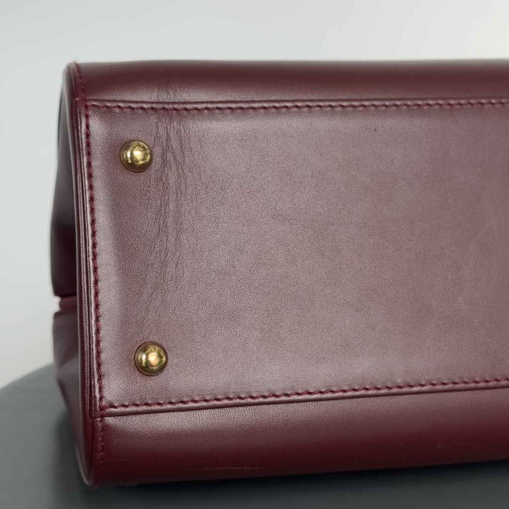 Cartier Must De Cartier Leather Bordeaux Boston Bag - Queen May