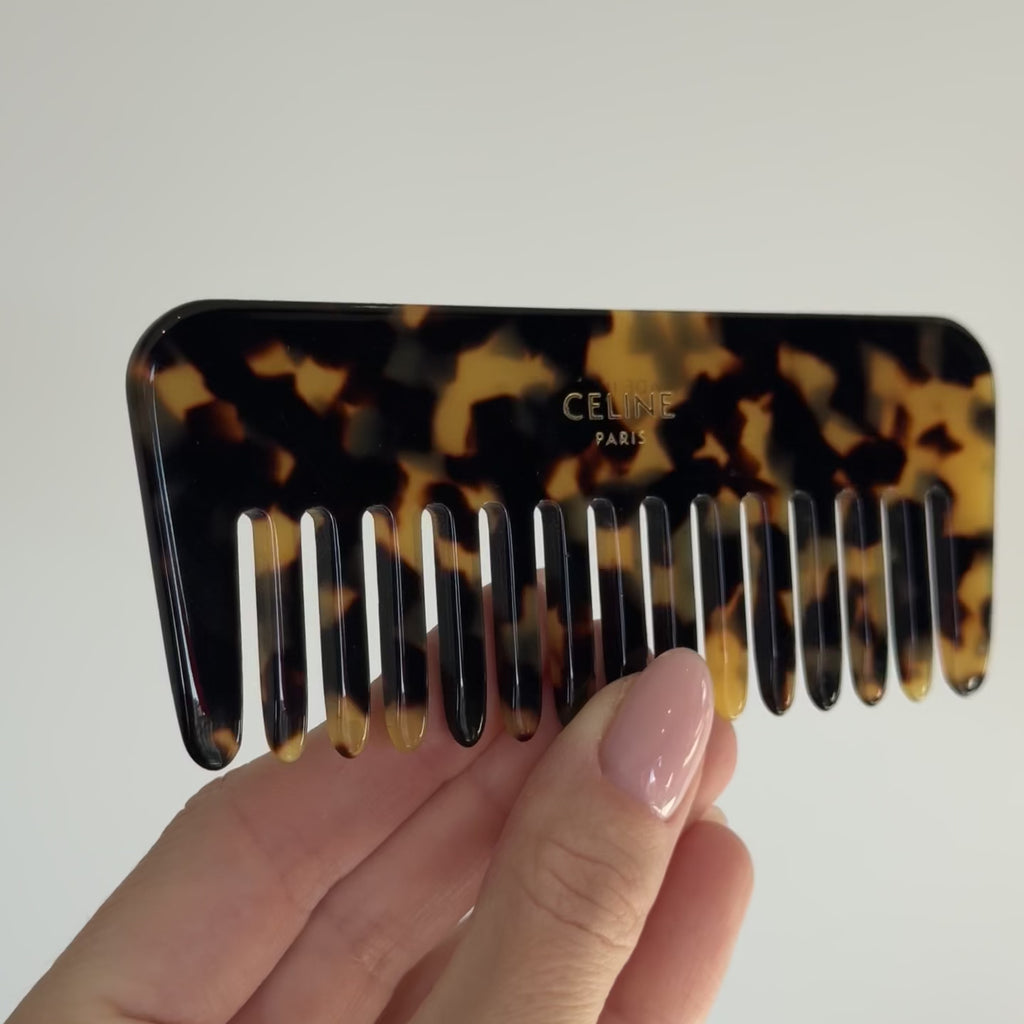 Celine Triomphe Tortoiseshell Hair Comb - Queen May