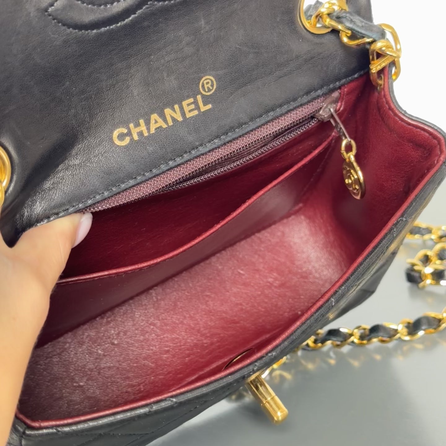 Chanel Vintage Square Mini Flap Bag Black - Queen May