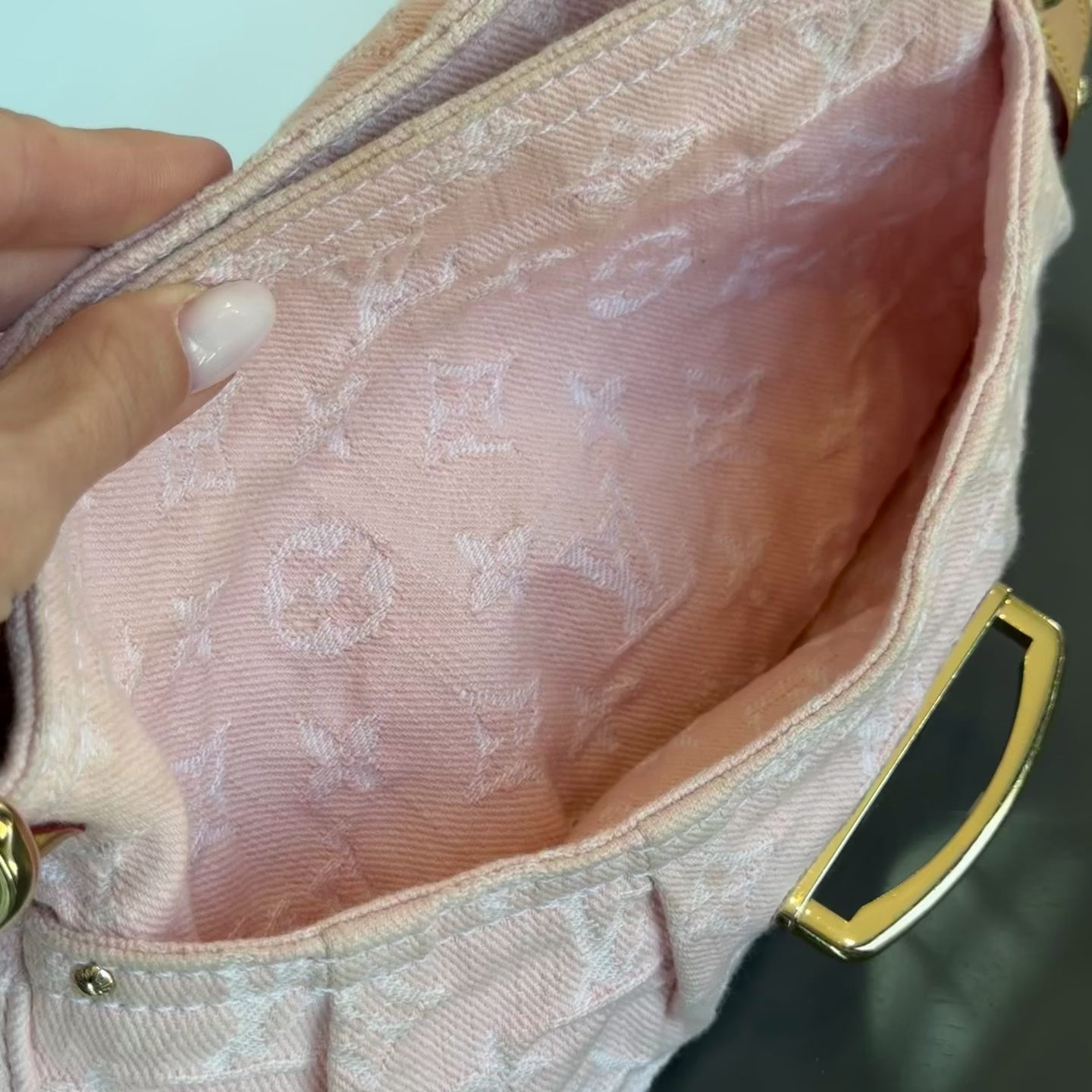 Louis Vuitton Pink Sunset Denim Monogram Bag - Queen May