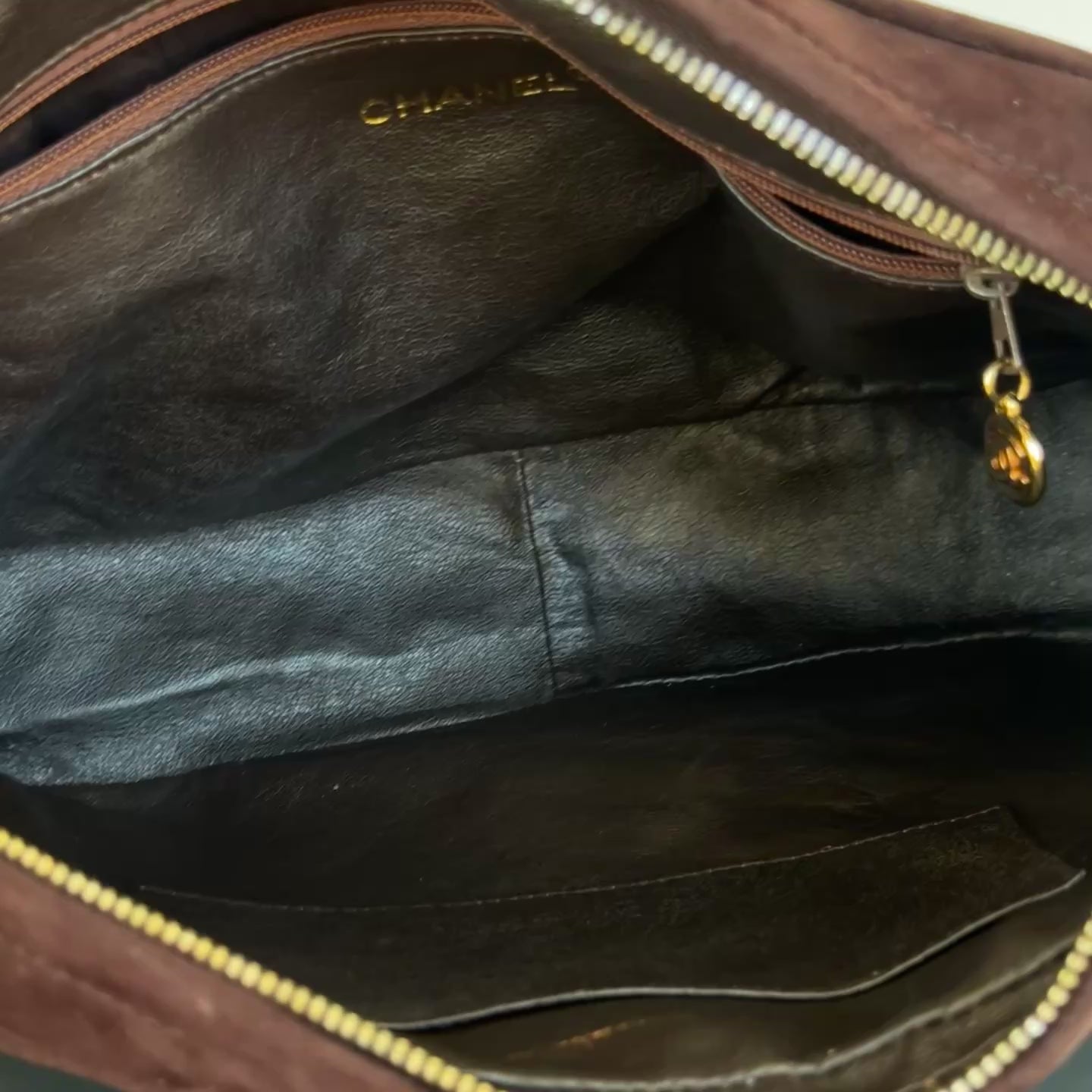 Chanel Brown Suede Camera Bag - Queen May