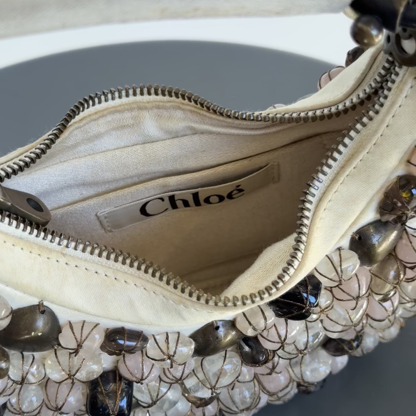 Chloe By Phoebe Philo Rose Quartz Embellished Handbag Circa 2000s - Queen May