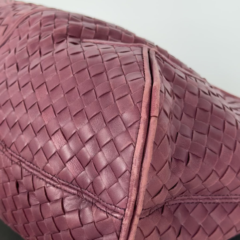 Bottega Veneta Intrecciato Hobo Maroon - Queen May