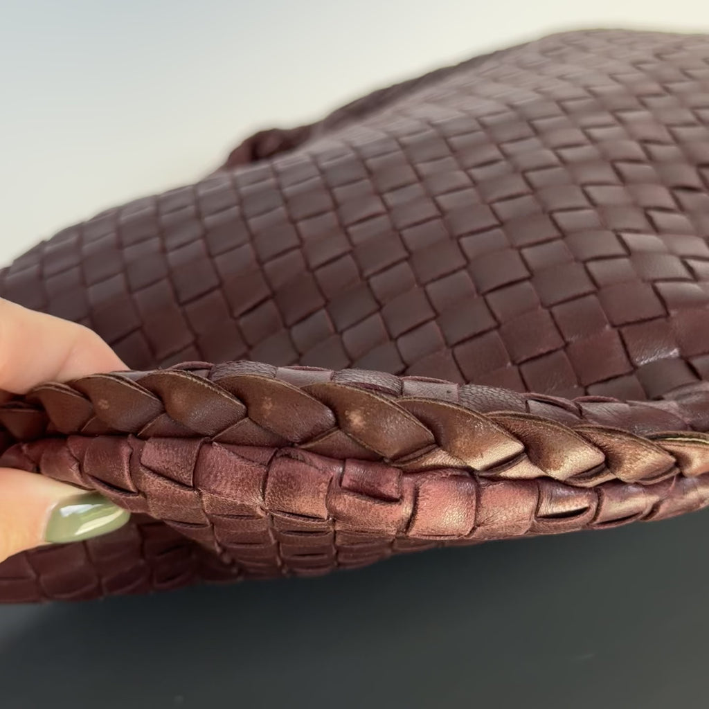 Bottega Veneta Intrecciato Hobo Maroon - Queen May