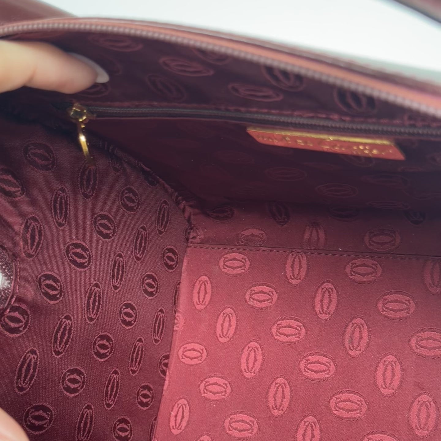 Cartier Must De Cartier Leather Bordeaux Boston Bag - Queen May