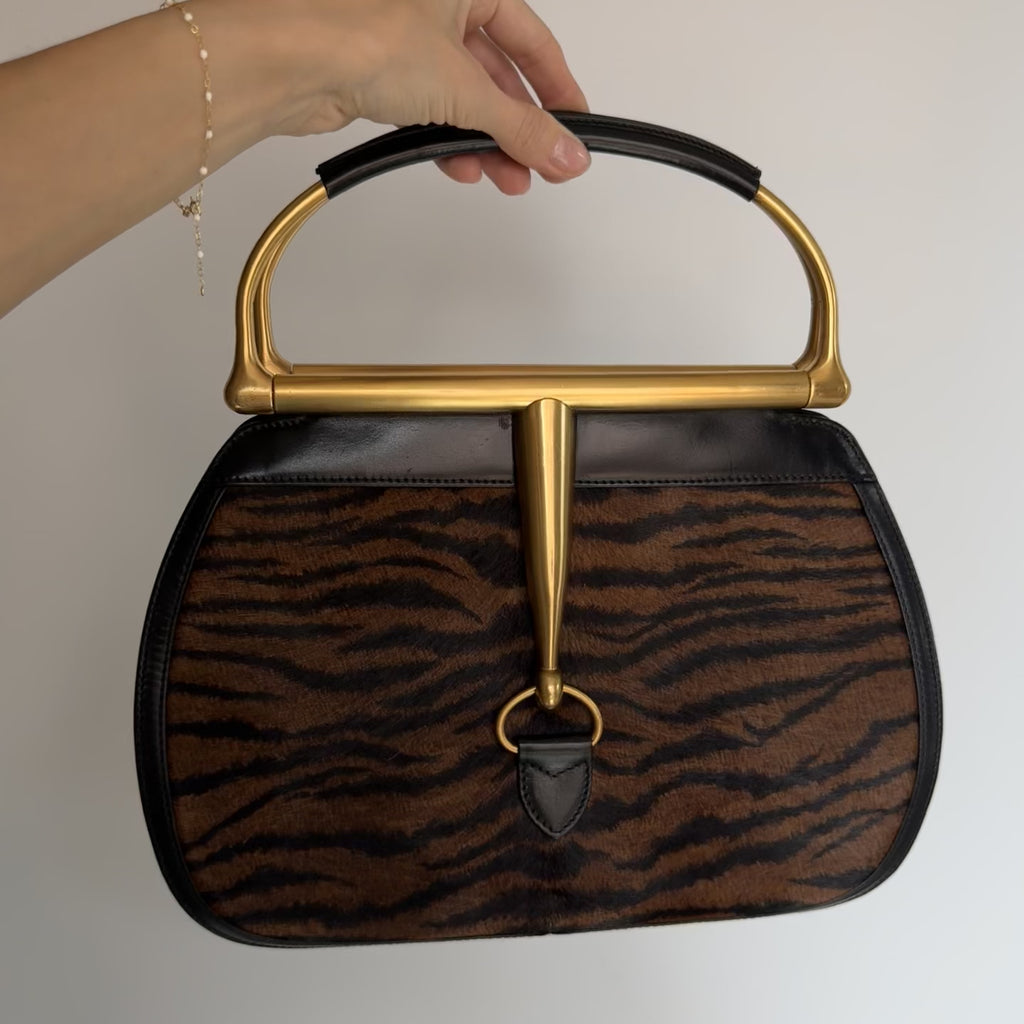 Ultra Rare Gucci Vintage Snafflebit Bag with Ponyhair Detail - Queen May
