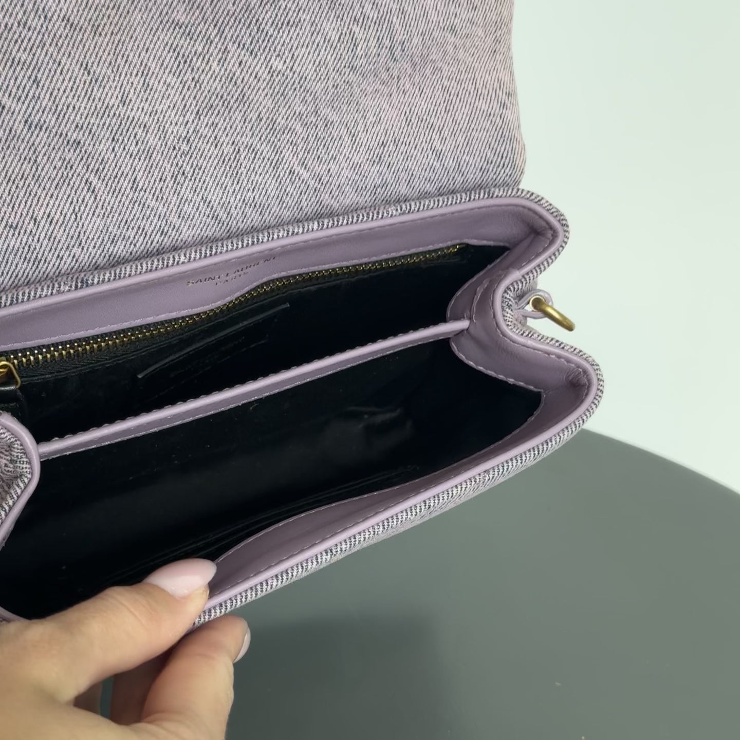 Yves Saint Laurent Purple Denim Lou Lou Crossbody Bag - Queen May