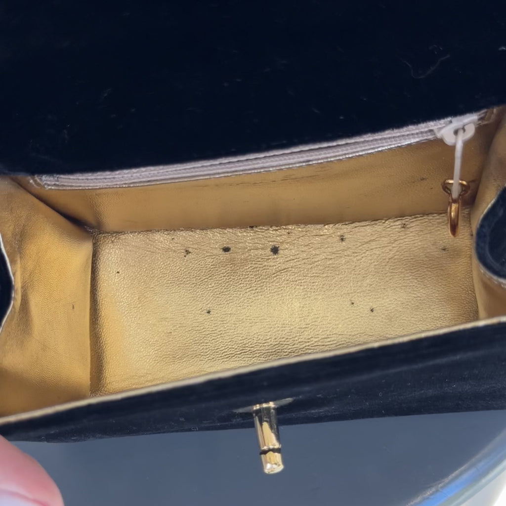 Ultra Rare Vintage Chanel Black Velvet Trusted Top Handle Bag 1996-1997 - Queen May