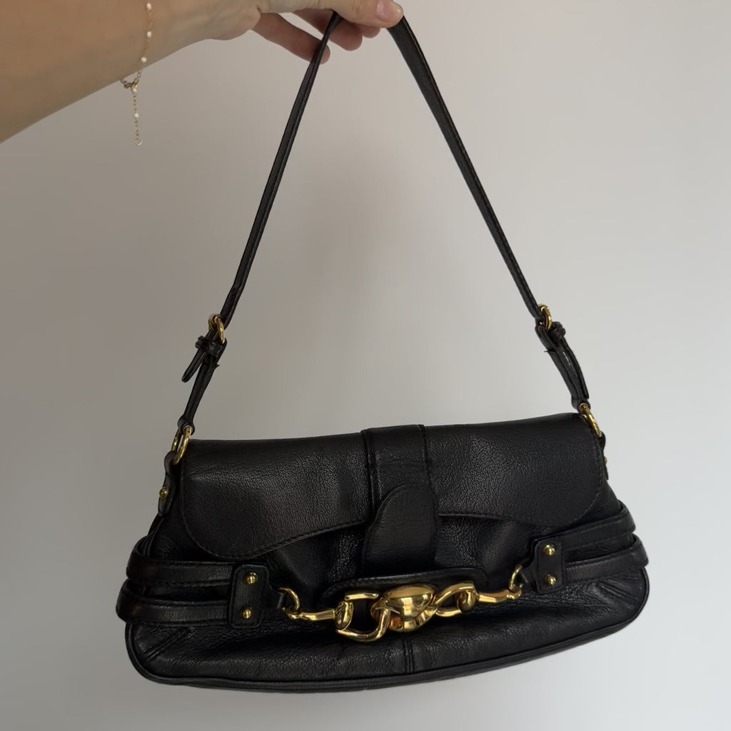 Gucci Leather Horsebit Chain Flap Shoulder Bag Tom Ford Era - Queen May
