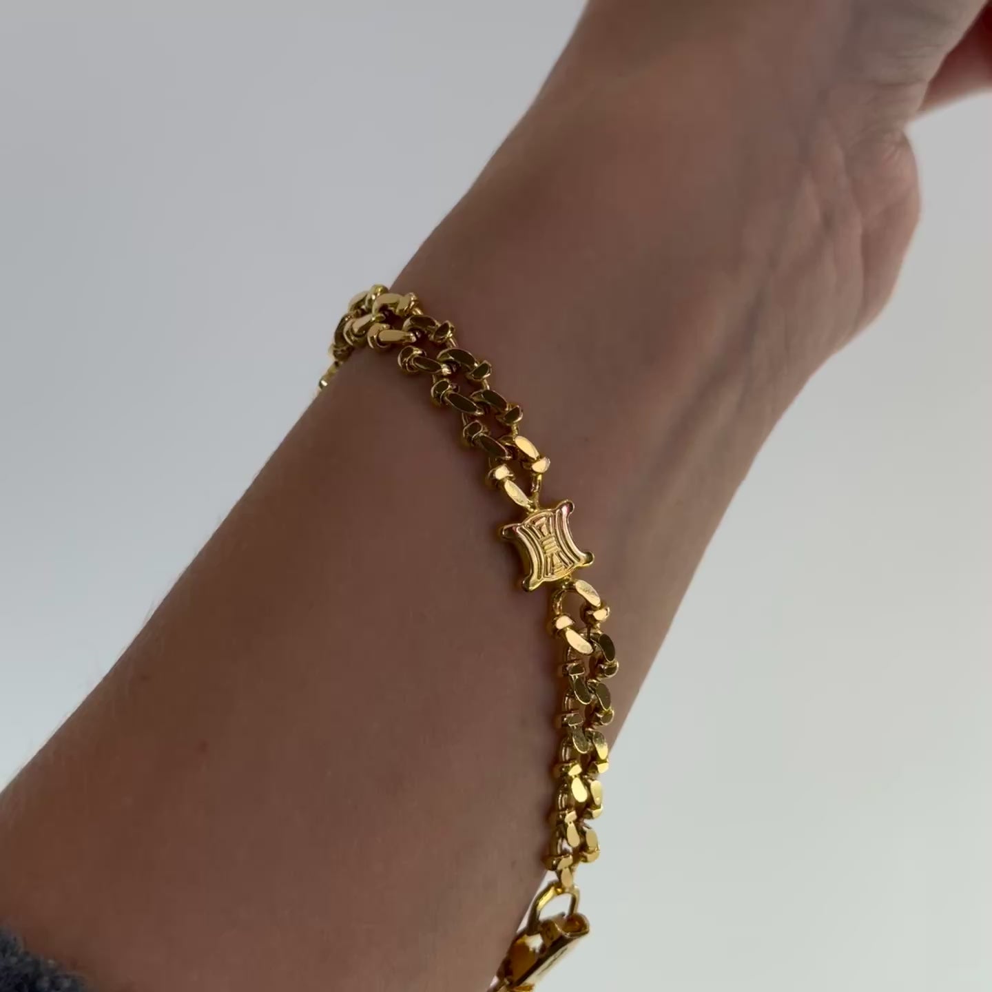 Celine Gold Tone Triomphe Bracelet - Queen May