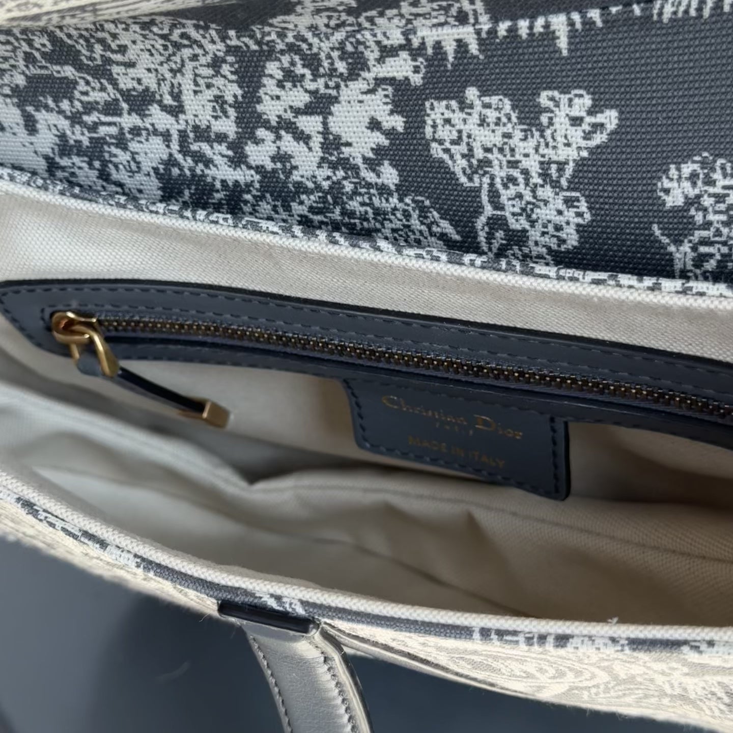 Christian Dior Canvas Embroidered Saddle Bag - Queen May