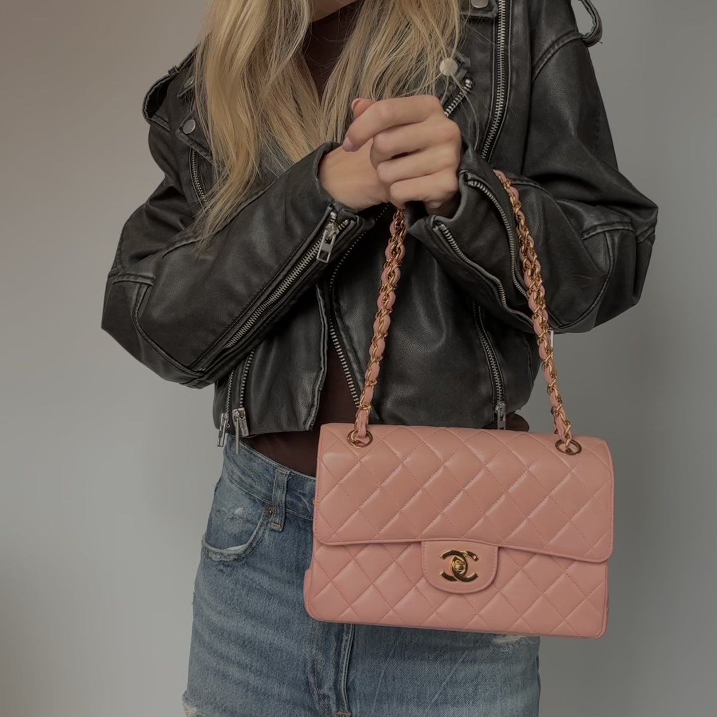 Rare Chanel Pink Lambskin Double Turnlock Flap Bag - Queen May