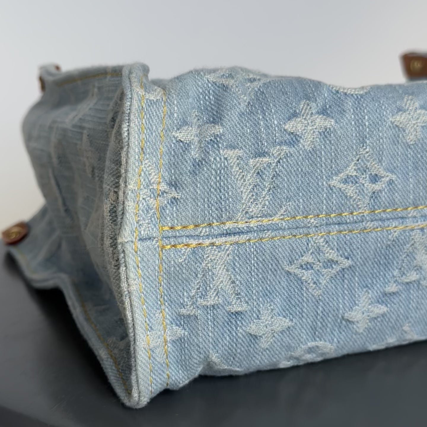 Louis Vuitton Monogram Washed Denim Let Go PM Sky Blue - Queen May