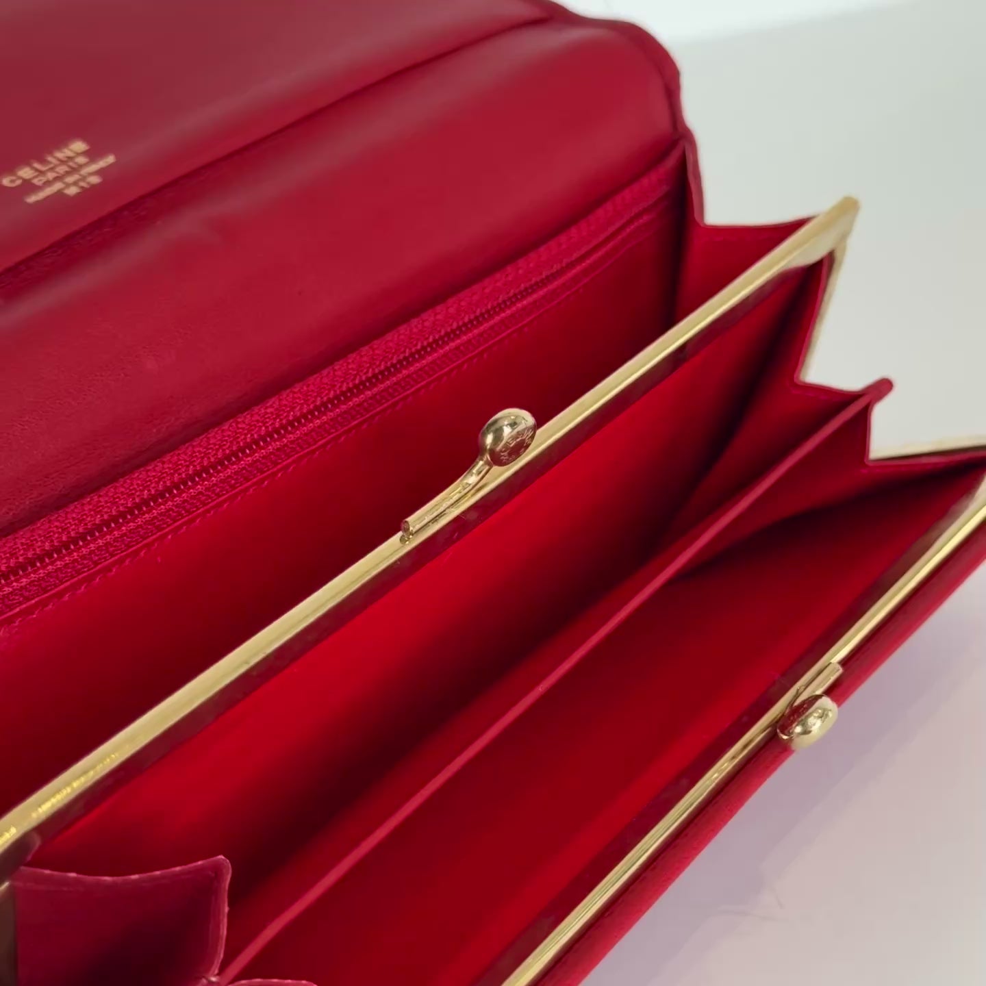 Celine Triomphe Wallet Red - Queen May