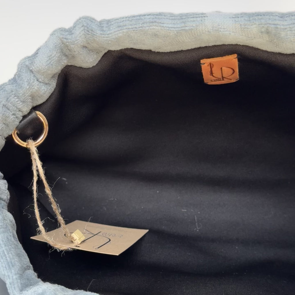 Lady Cuir x Queen May Saint Tropez Towel Clutch Blue Grey - Queen May