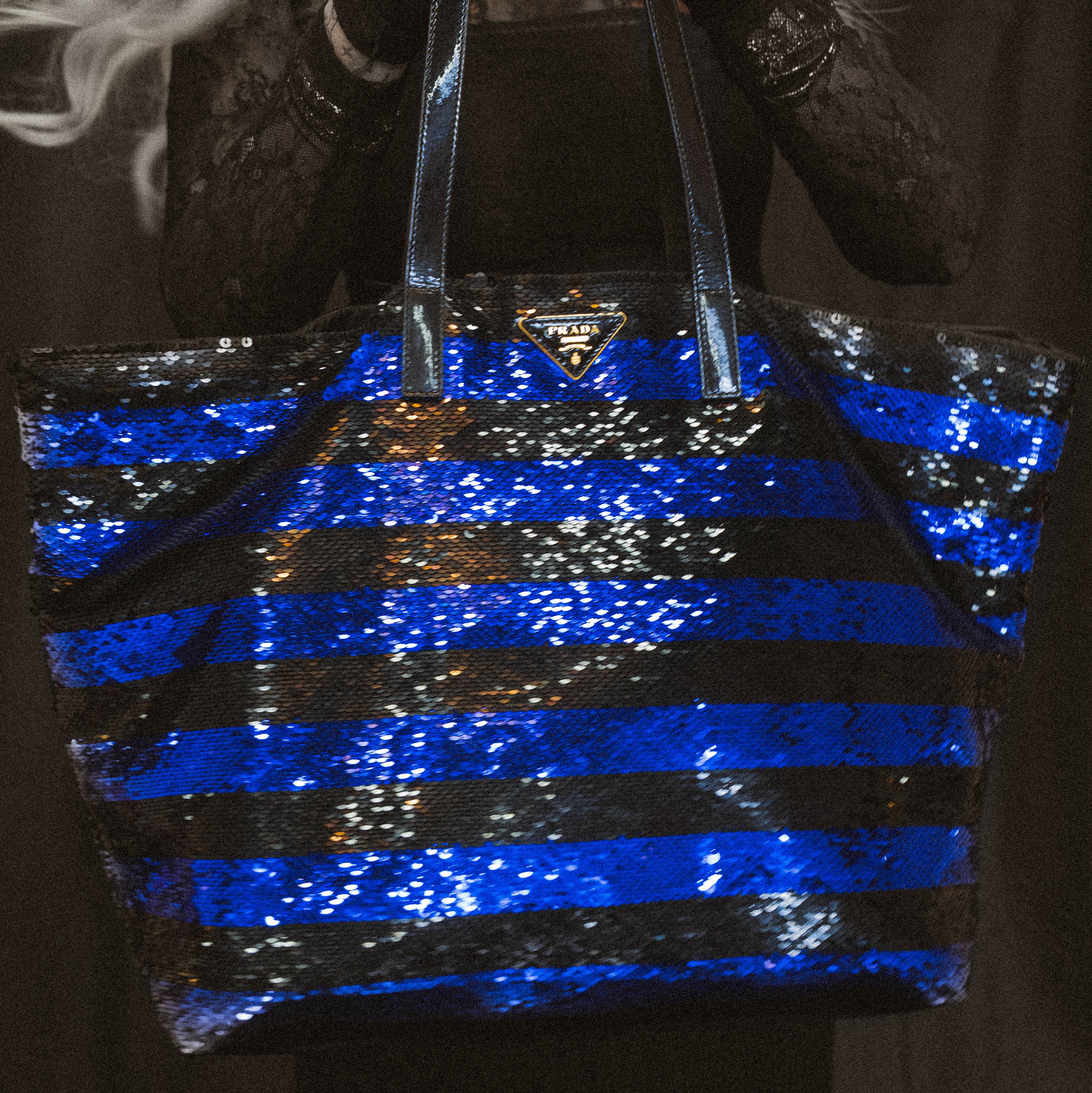 Prada Purple and Black Sequin Tote - Queen May