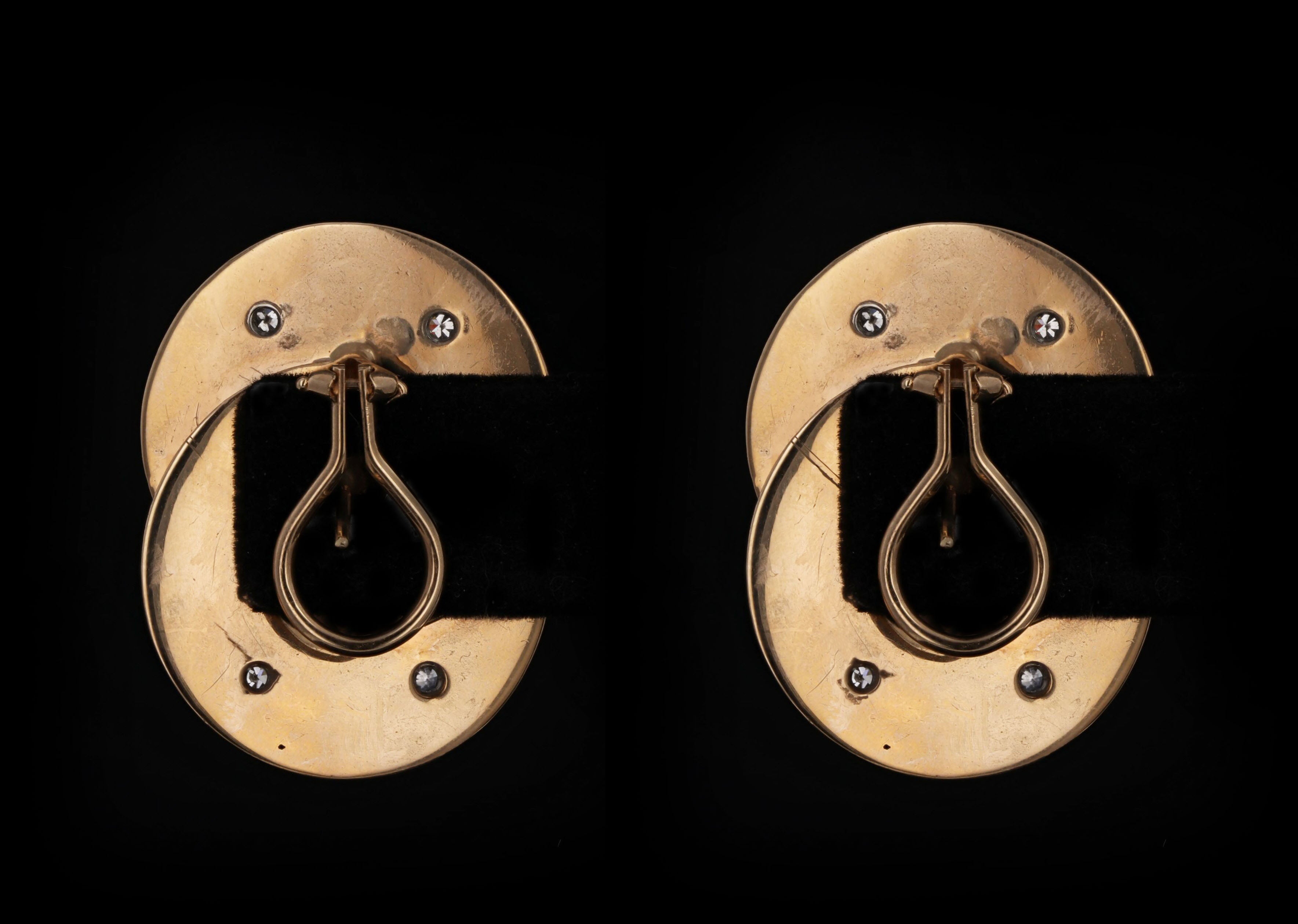 Vintage 14K Yellow Gold 0.30 Carat Total Weight Diamond Snowflake Swirl Earrings - Queen May