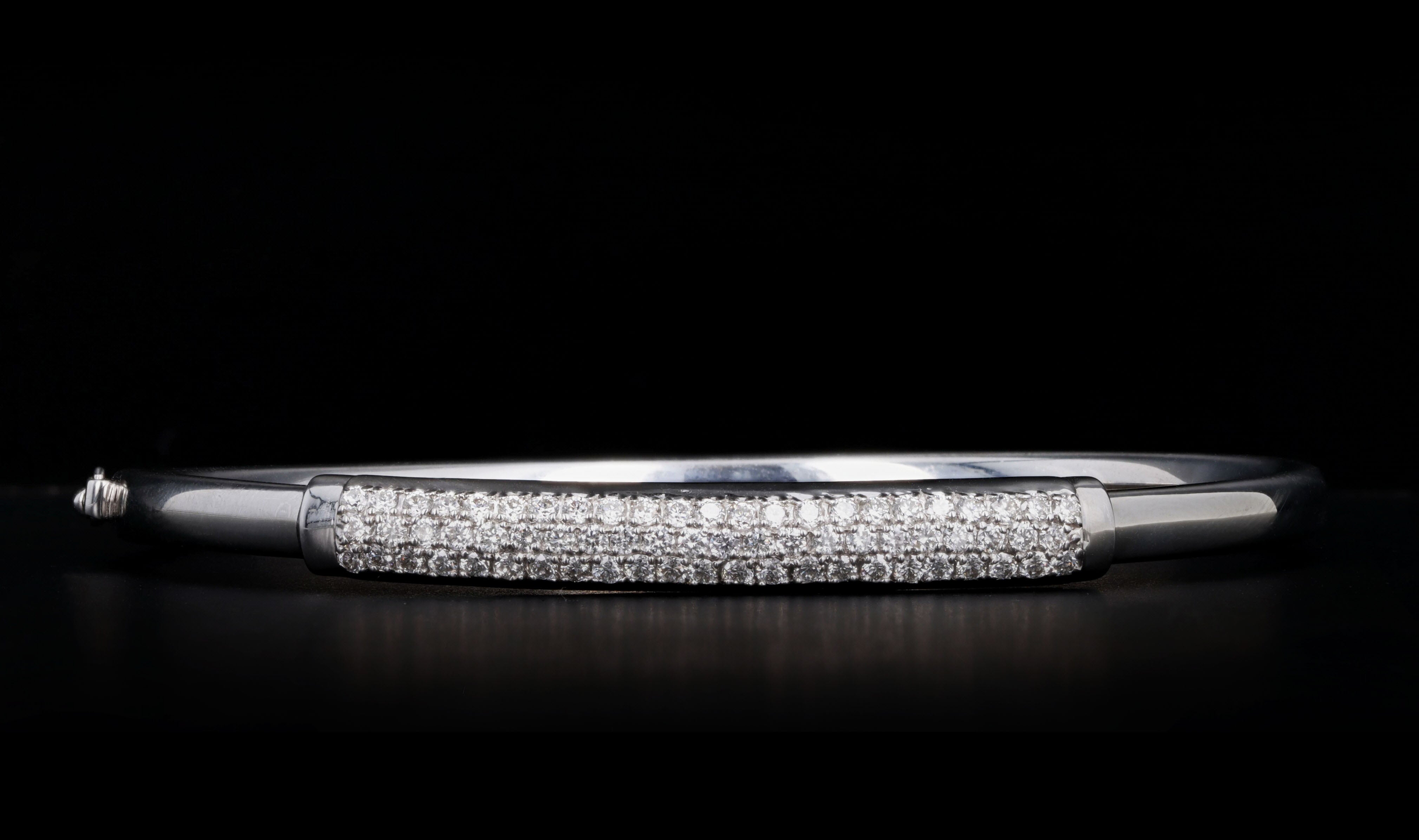 Effy 14K White, Yellow or Rose Gold 1 Carat Total Weight Diamond Pave Bangle - Queen May
