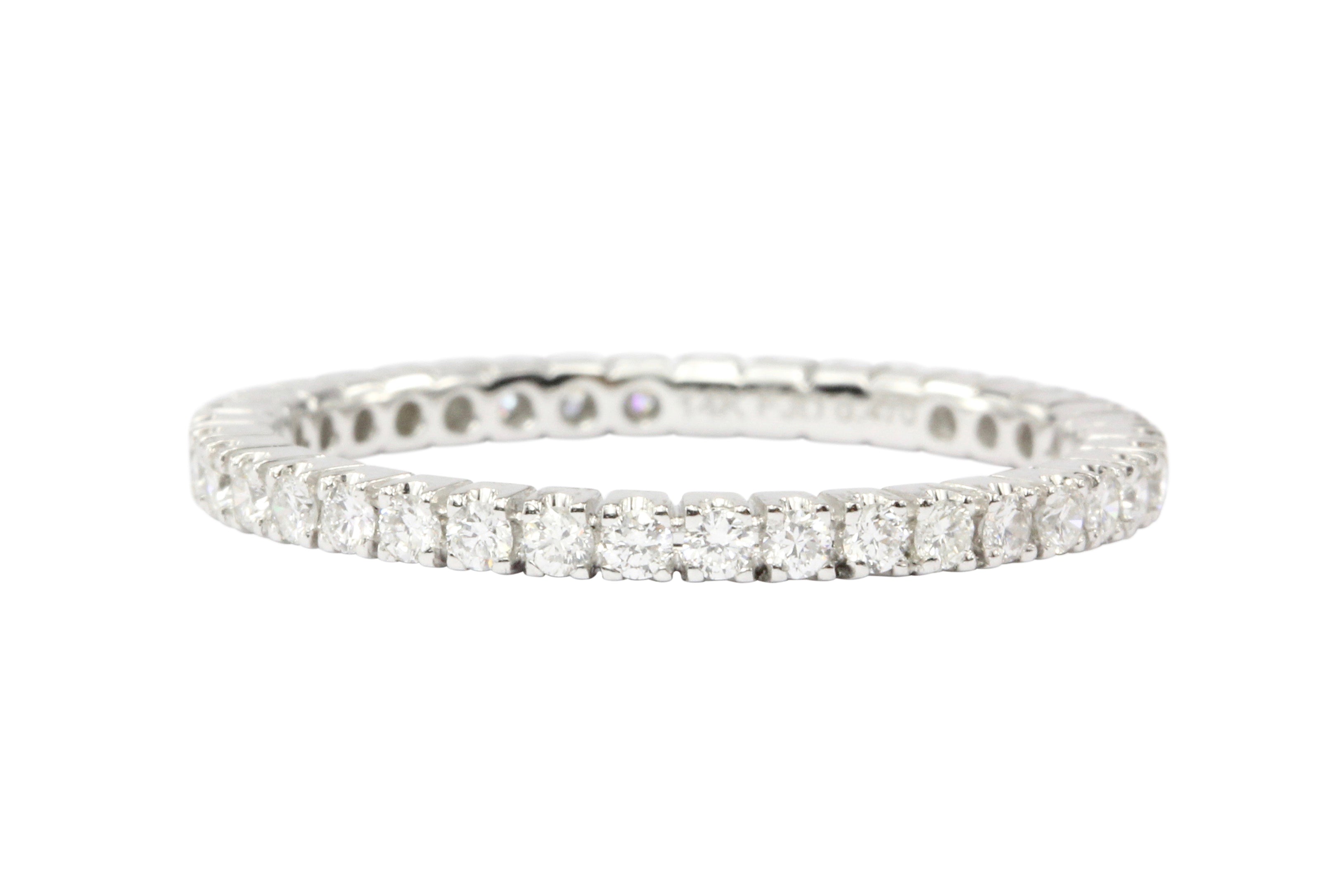 14K White Gold Diamond Eternity Band - Queen May