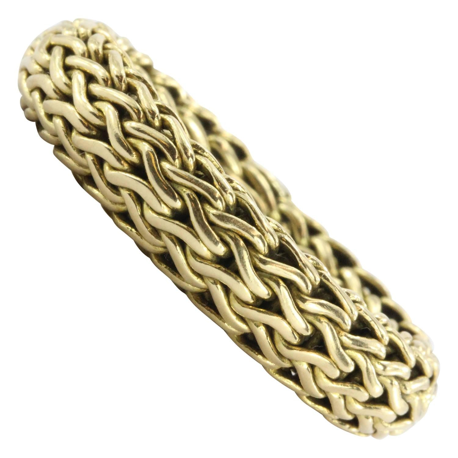 John Hardy CLASSIC CHAIN COLLECTION Unisex Wedding Band Ring 7mm 18K Yellow Gold - Queen May