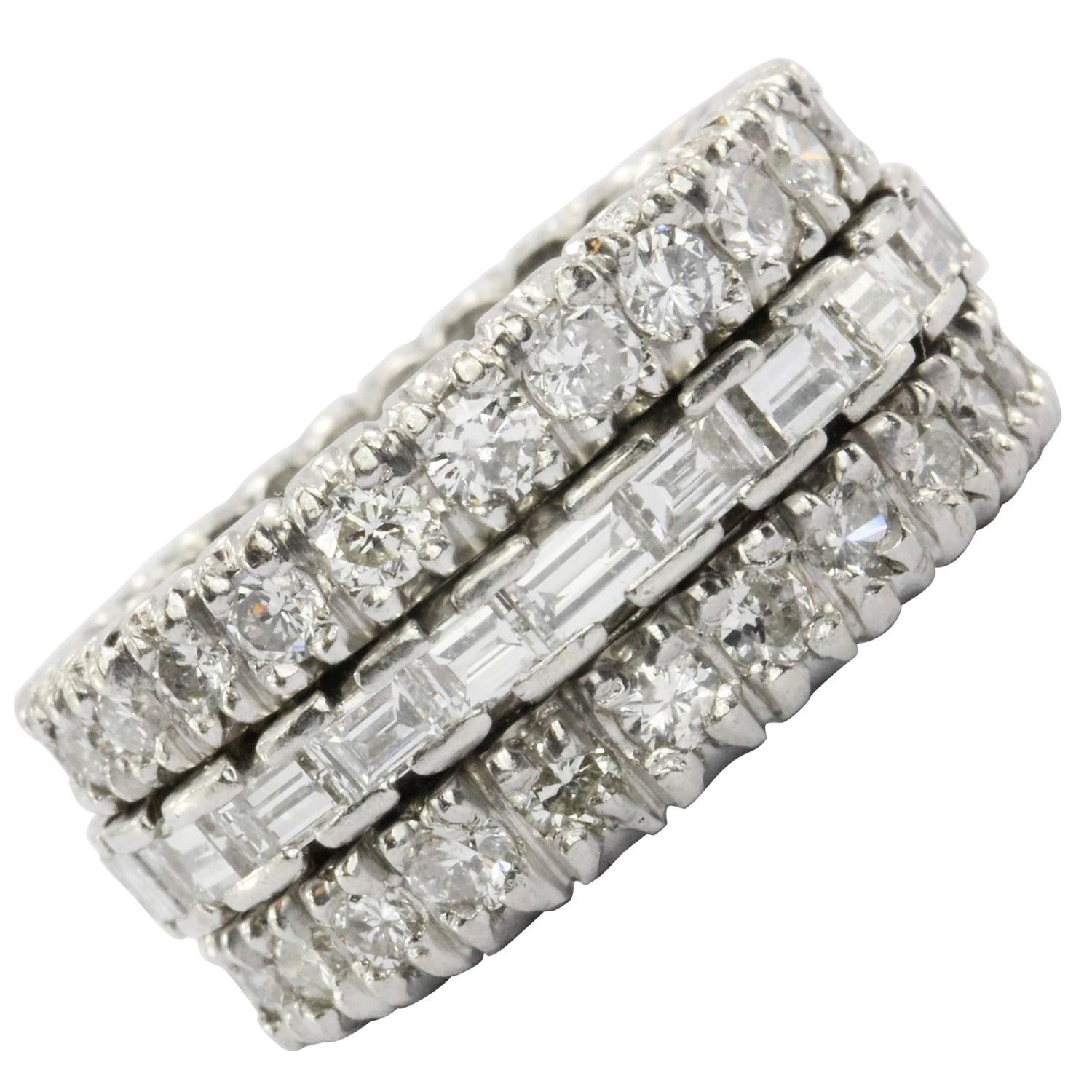 Platinum 4 CTW Diamond Eternity Band Ring Size 6 - Queen May