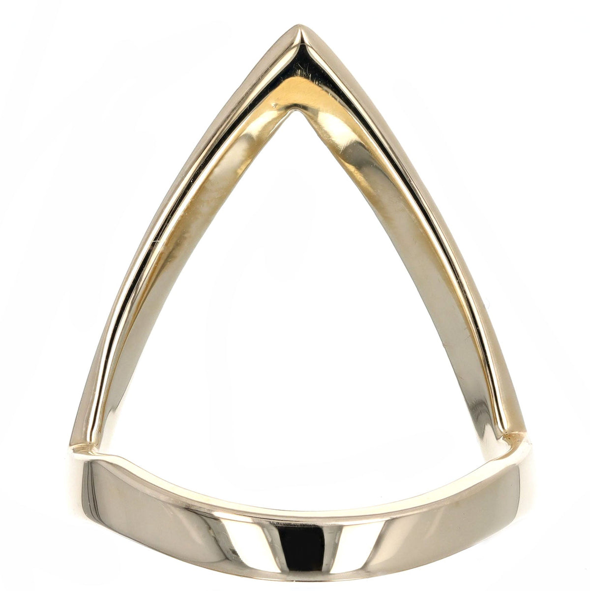 14K Yellow Gold Deep V Contour Band - Queen May