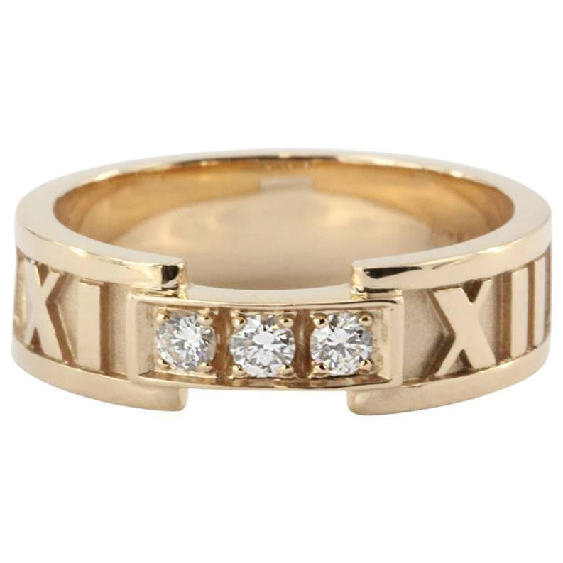 Tiffany & Co 18K Rose Gold Atlas Ring with Round Diamonds Size 6 - Queen May